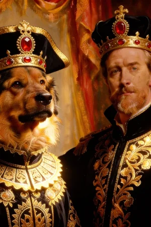 Custom Royal Pet & Owner Portrait