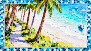 Mosaic Eden: Whispers Along the Palm Shore