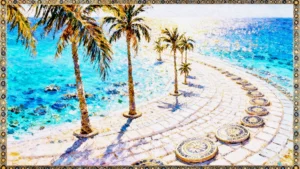 Mosaic Eden: Sunlit Promenade
